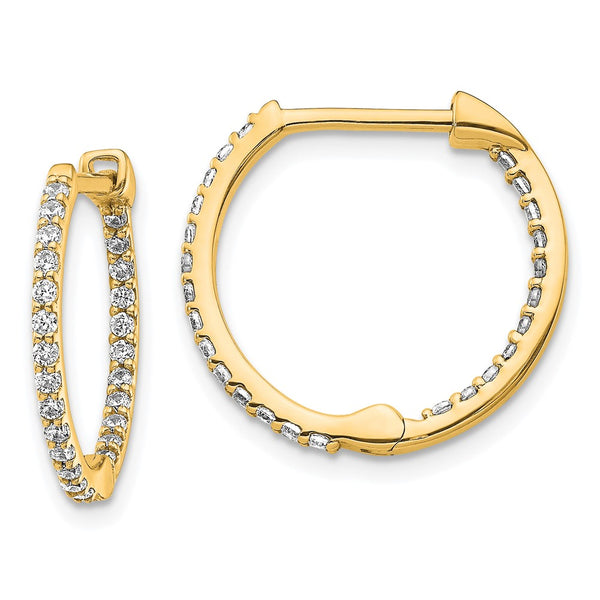 14K Gold Diamond Inside-Out Hinged Hoop Earrings - Style GR1-1003044