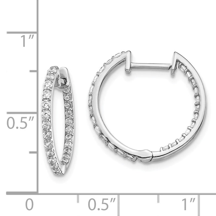 Shop 14K White Gold Diamond Inside-Out Hinged Hoop Earrings - Stylish Luxury!-4