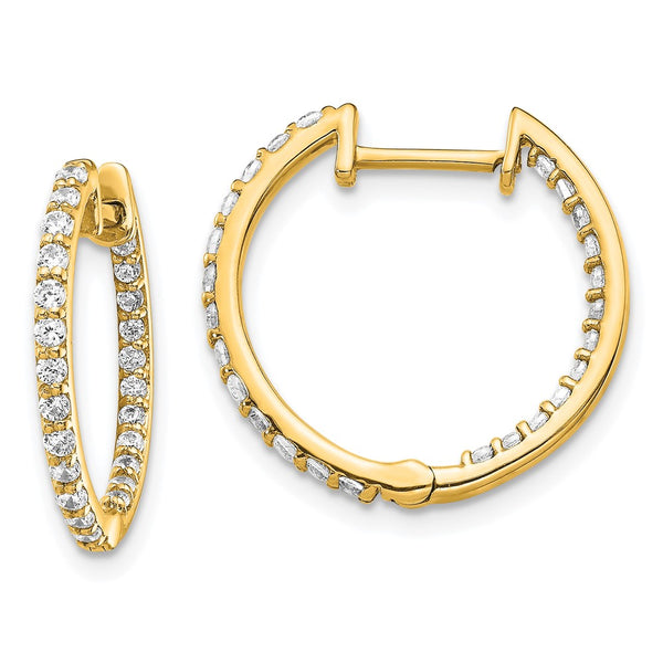 14K Gold Diamond Inside-Out Hinged Hoop Earrings - Style GR1-1016931