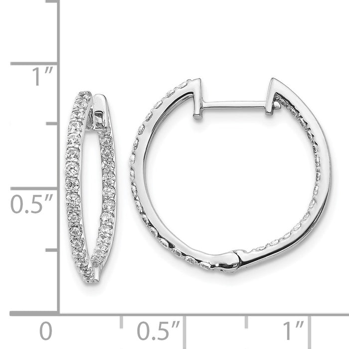 Buy 14K White Gold Inside-Out Diamond Hoop Earrings - Stylish Luxury at Great Value-4