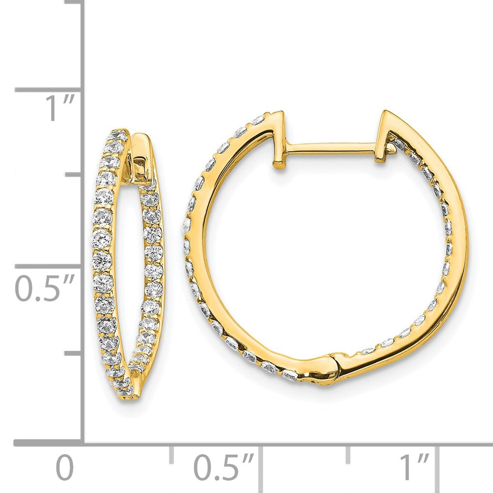 Shop Stylish 14K Gold Diamond Inside-Out Hinged Hoop Earrings - 1.5"