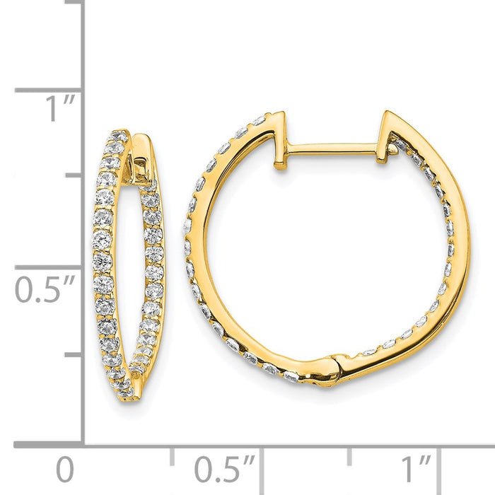 Shop Stylish 14K Gold Diamond Inside-Out Hinged Hoop Earrings - 1.5"-4