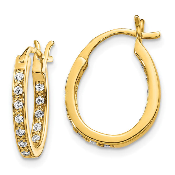 14K Gold Diamond Inside-Out Hoop Earrings - Style GR1-1016944