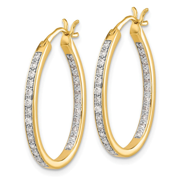 14K Gold Diamond Inside-Out Hoop Earrings - Style GR1-1016950