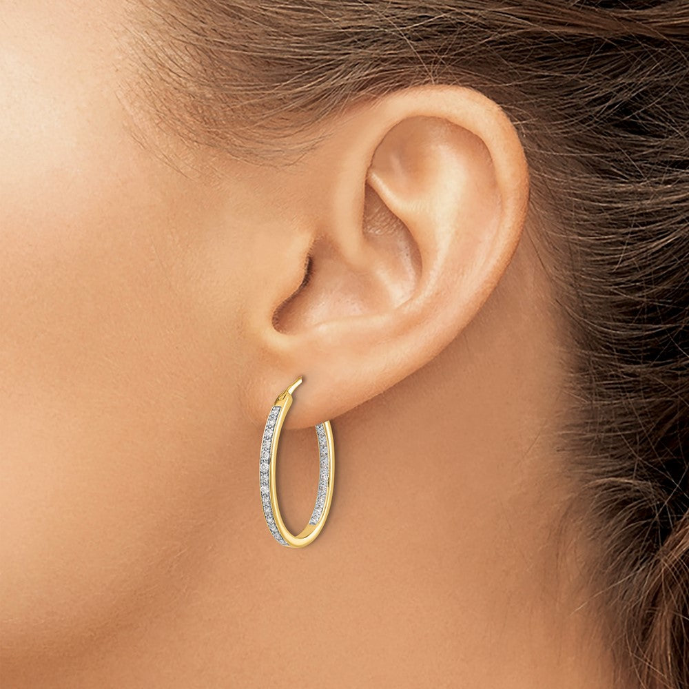 Shop Stylish 14K Gold Diamond Inside-Out Hoop Earrings | Luxury Value Design