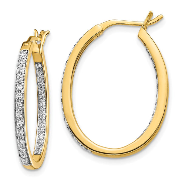 14K Gold Diamond Inside-Out Hoop Earrings - Style GR1-1016950