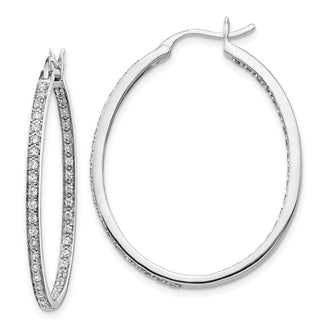 Buy Stylish 14K White Gold Diamond Inside-Out Hoop Earrings - Luxury Value!