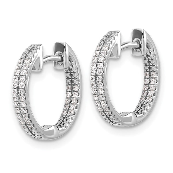 14K White Gold Diamond Inside-Out Hinged Hoop Earrings - 1.5" - Style GR1-1016954