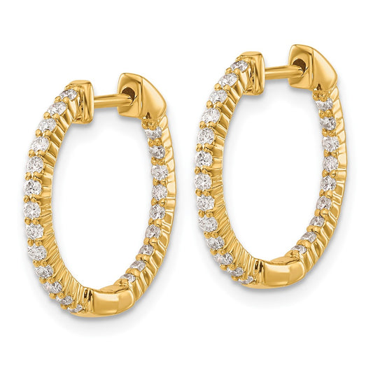 High-Quality 10K Gold Diamond Inside-Out Hinged Hoop Earrings - Stylish Value!