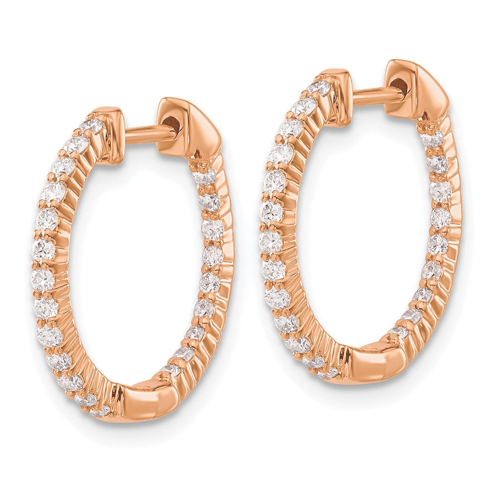 Buy Stylish 14K Rose Gold Diamond Inside-Out Hinged Hoop Earrings, 1.5"