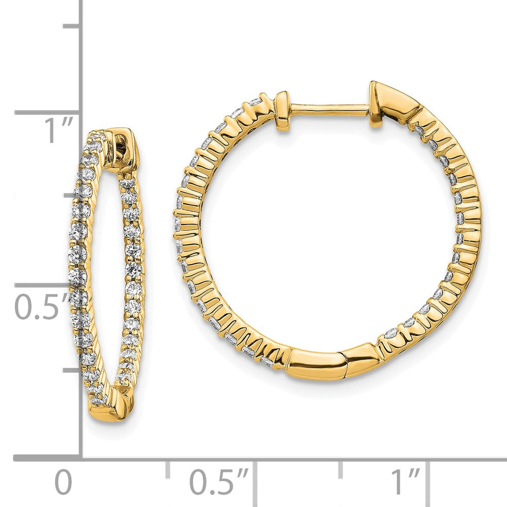 Designer 10K Gold Polished Diamond Inside-Out Hinged Hoop Earrings - Stylish Value