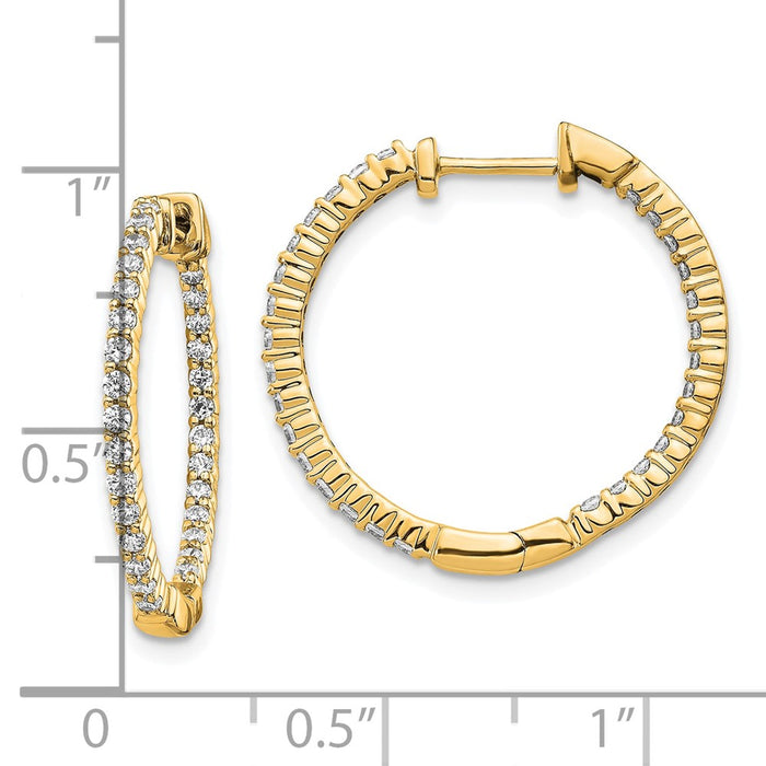 Designer 10K Gold Polished Diamond Inside-Out Hinged Hoop Earrings - Stylish Value-4