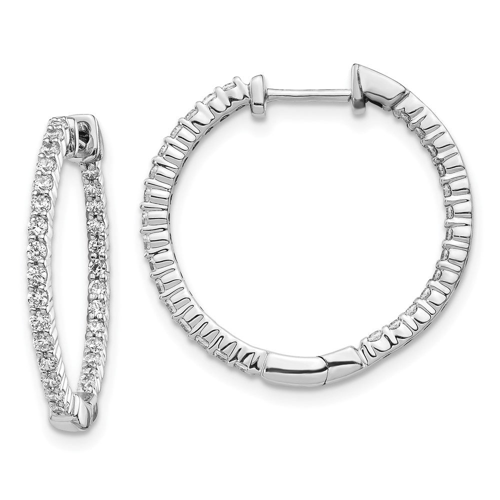 14K white gold hoop earrings set with 5/8 carat of lab-grown diamonds