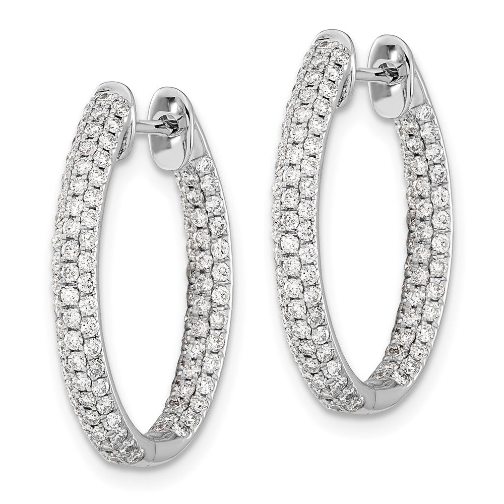 Shop Stylish 14K White Gold Diamond Inside-Out Hinged Hoop Earrings - 1.5"
