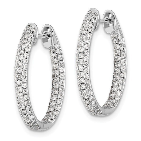 Shop Stylish 14K White Gold Diamond Inside-Out Hinged Hoop Earrings - 1.5"