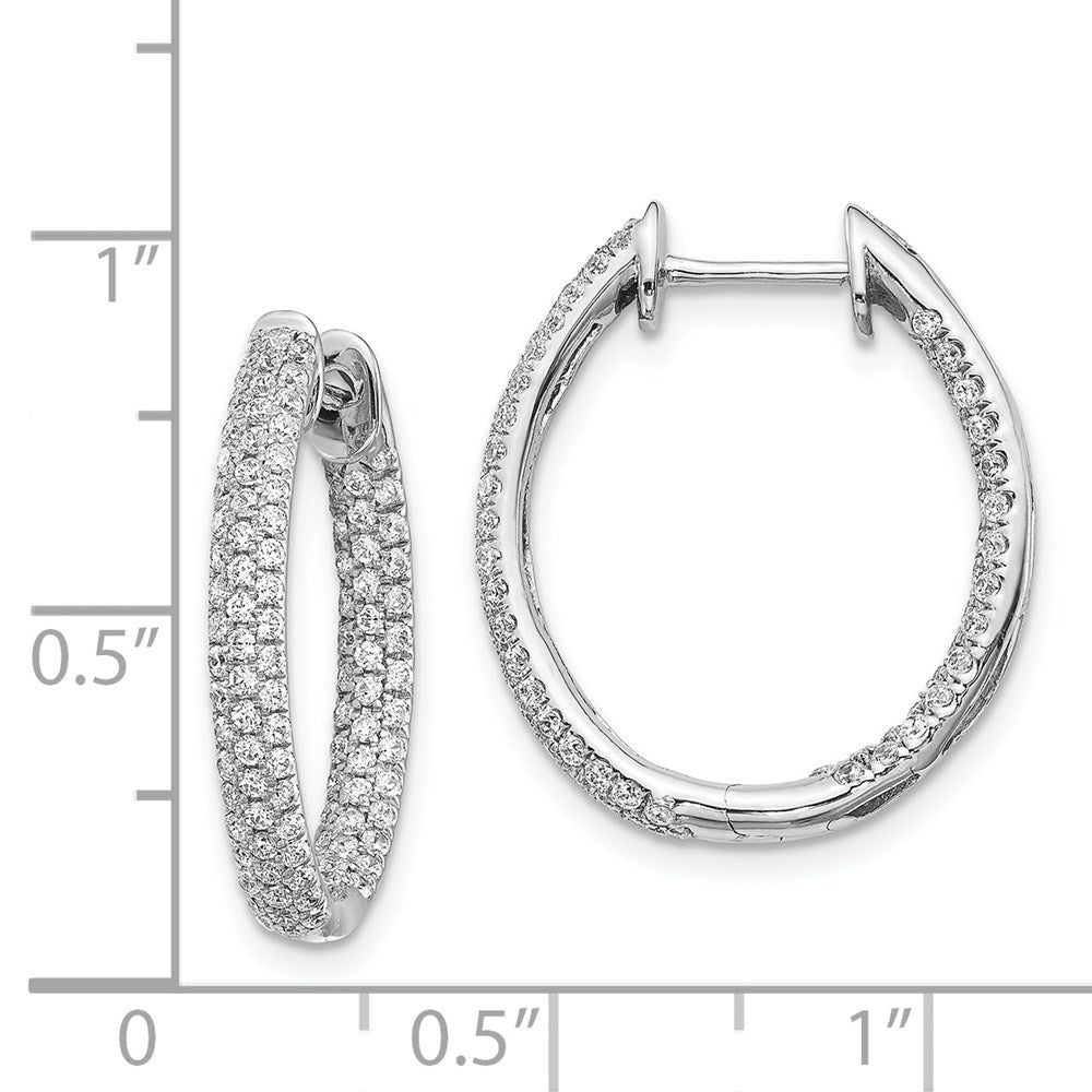 Shop Stylish 14K White Gold Diamond Inside-Out Hinged Hoop Earrings - 1.5"