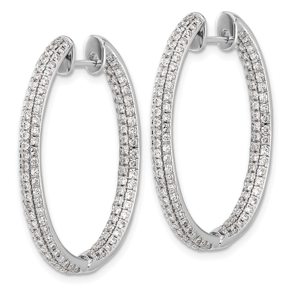 Buy Stylish 14K White Gold Diamond Inside-Out Hinged Hoop Earrings - 1.5"