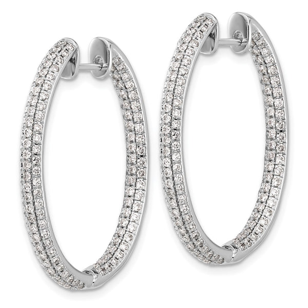 Buy Stylish 14K White Gold Diamond Inside-Out Hinged Hoop Earrings - 1.5"