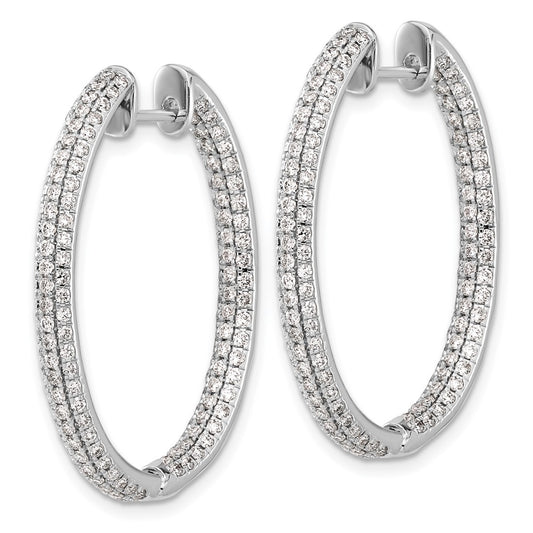 Buy Stylish 14K White Gold Diamond Inside-Out Hinged Hoop Earrings - 1.5"