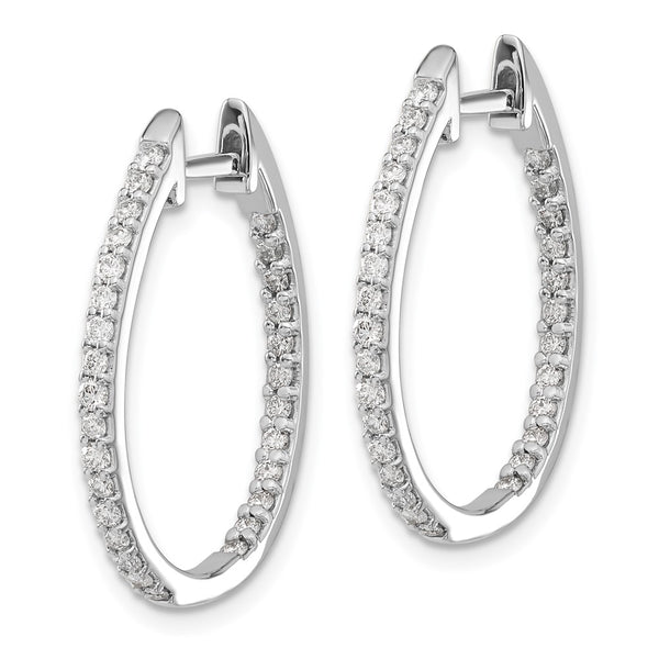 14K White Gold Diamond-Studded Hoop Earrings - Style GR1-1003066