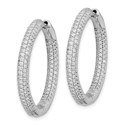 Exclusive 14K White Gold Hinged Hoop Diamond Earrings, 1.5 Carat Total Weight