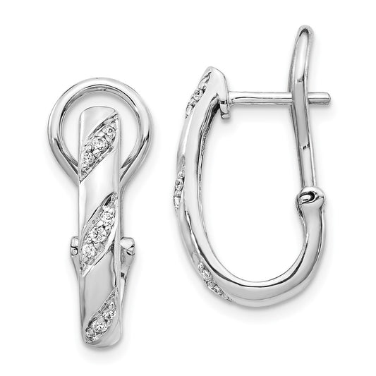 Shop 14K White Gold Diamond Omega Back Earrings - Stylish, High-Quality Design