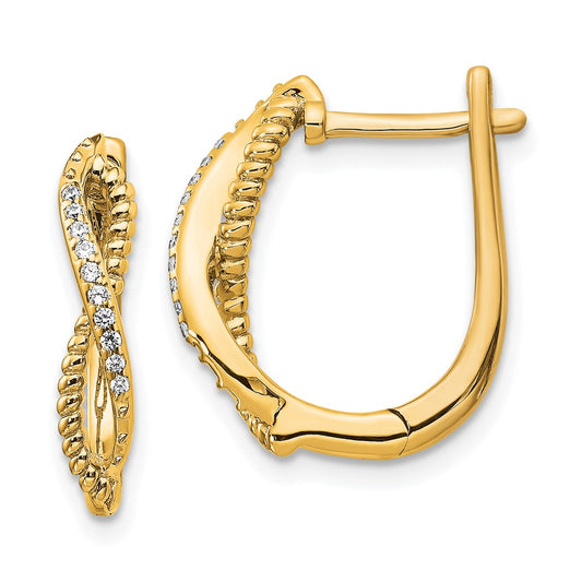 Buy 14K Gold Twisted Rope Earrings with Diamonds - Stylish & Affordable Luxury