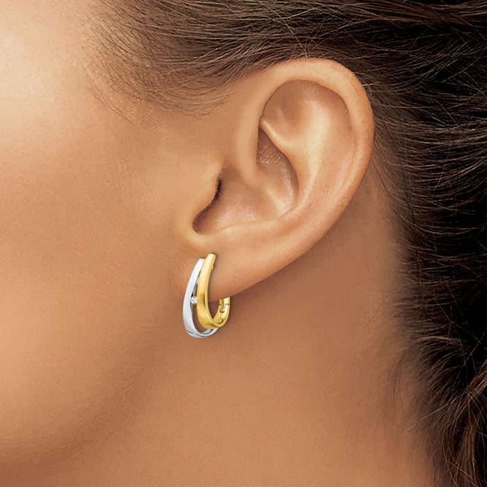 Shop Exclusive 14K Yellow Gold Diamond Hinged Hoop Earrings - Stylish Design-3