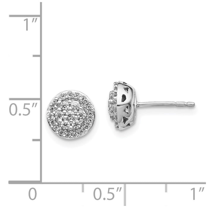 Buy Stylish 14K White Gold Diamond Cluster Stud Earrings - Luxury Design-4