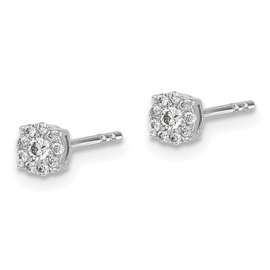 Shop Exclusive 10K White Gold Diamond Cluster Stud Earrings - Stylish Value!