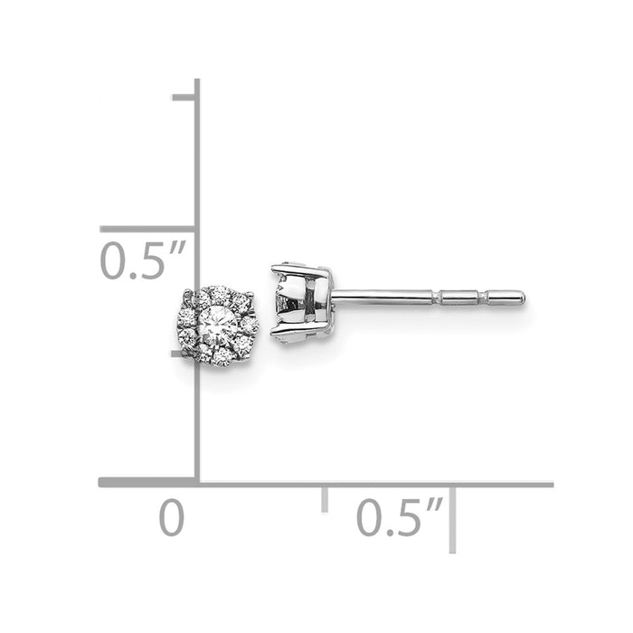 Shop Exclusive 10K White Gold Diamond Cluster Stud Earrings - Stylish Value!-4