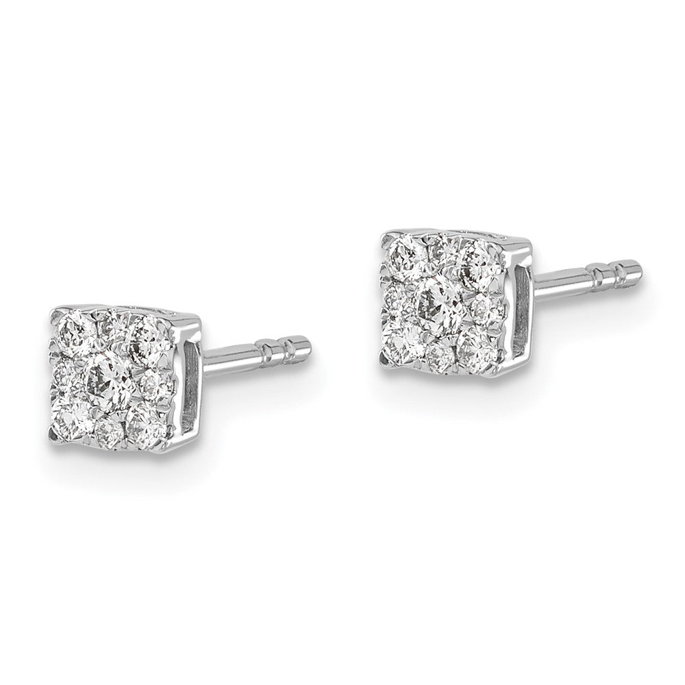 Shop 14K White Gold Diamond Cluster Stud Earrings - Stylish Luxury at Great Price