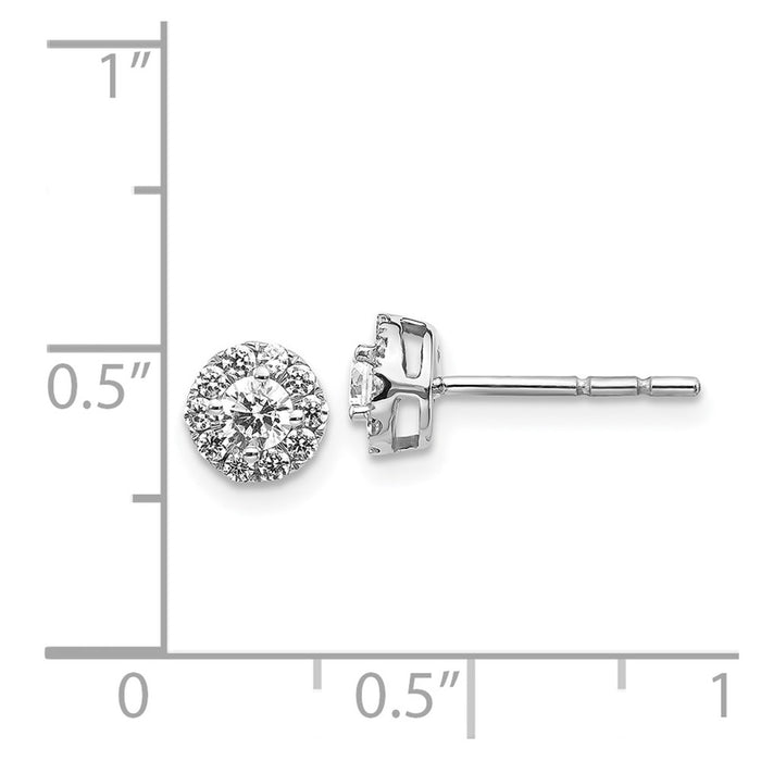 Shop 14K White Gold Diamond Cluster Stud Earrings - Stylish & Affordable Luxury-4