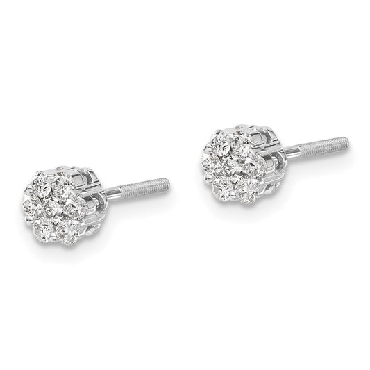 Shop Exclusive 14K White Gold Diamond Cluster Earrings - Stylish & Affordable!