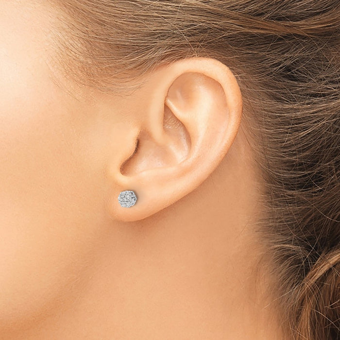 Shop Exclusive 14K White Gold Diamond Cluster Earrings - Stylish & Affordable!-3