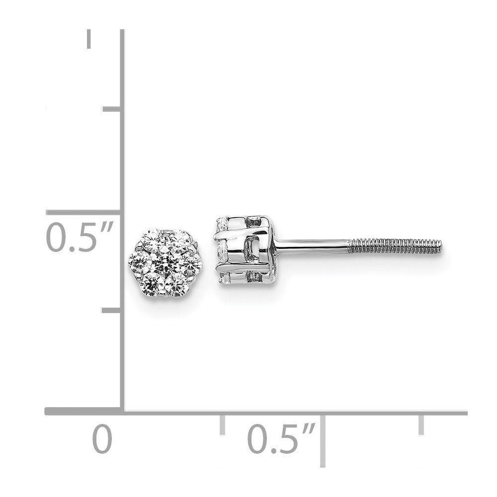 Shop Exclusive 14K White Gold Diamond Cluster Earrings - Stylish & Affordable!