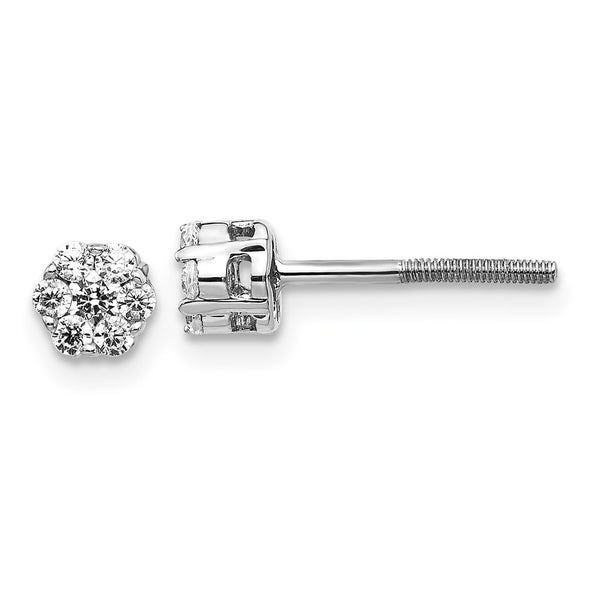 Shop Exclusive 14K White Gold Diamond Cluster Earrings - Stylish & Affordable!
