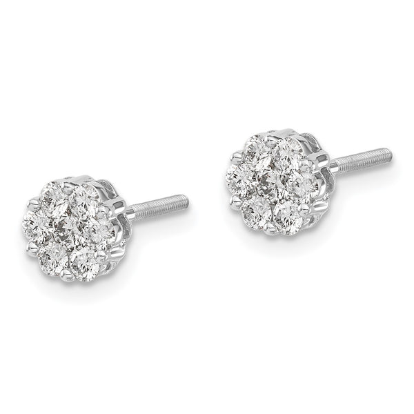 Exclusive 14K White Gold 5/8 Carat Lab-Grown Diamond Cluster Earrings