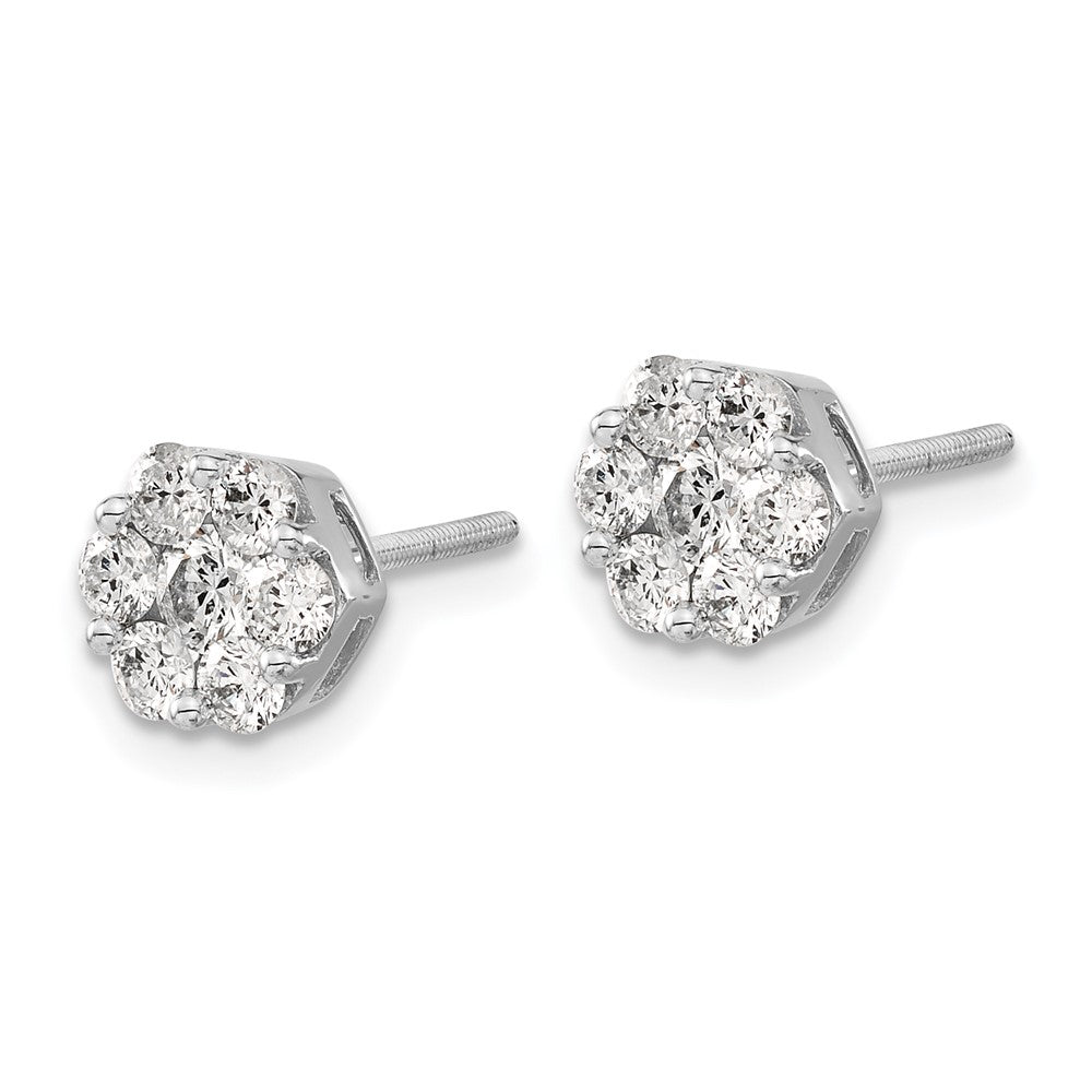 Shop Stylish 14K White Gold Diamond Cluster Earrings - Exclusive Design
