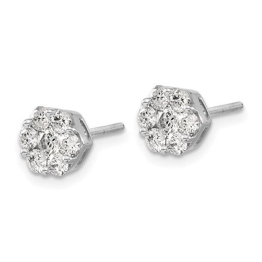Shop Exclusive 14K White Gold 1.10 Carat Lab-Grown Diamond Cluster Earrings