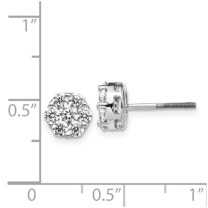 Shop Stylish 14K White Gold Diamond Cluster Earrings - Exclusive Design-4