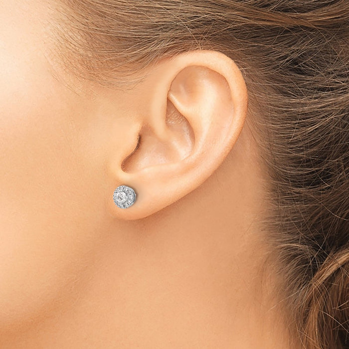 Shop Stylish 14K White Gold Diamond Cluster Stud Earrings | 1.5 Carats-3