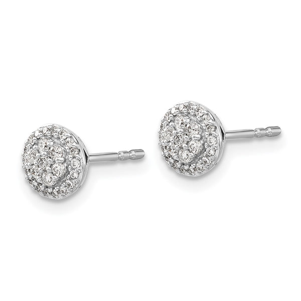 Exclusive 14K White Gold Diamond Cluster Stud Earrings - Affordable Luxury