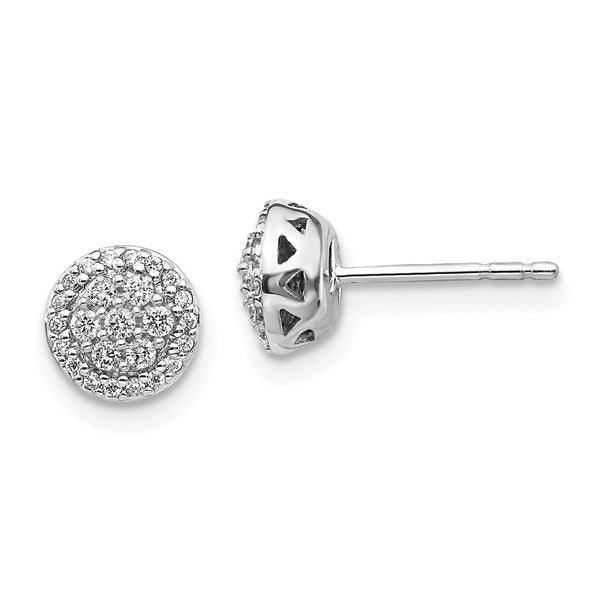 Exclusive 14K White Gold Diamond Cluster Stud Earrings - Affordable Luxury