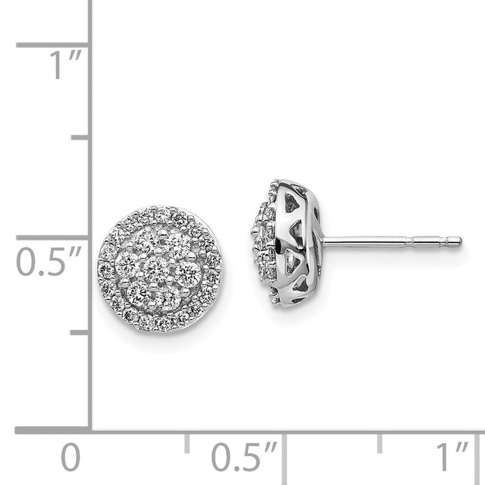 Shop Stylish 14K White Gold Diamond Cluster Stud Earrings - Luxury Value-4