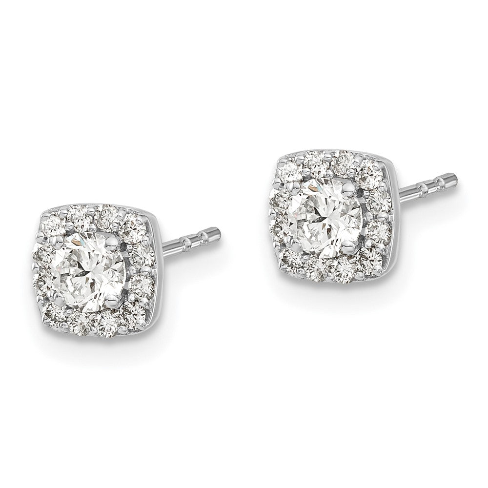Exclusive 14K White Gold Diamond Cluster Square Earrings - Stylish & Affordable