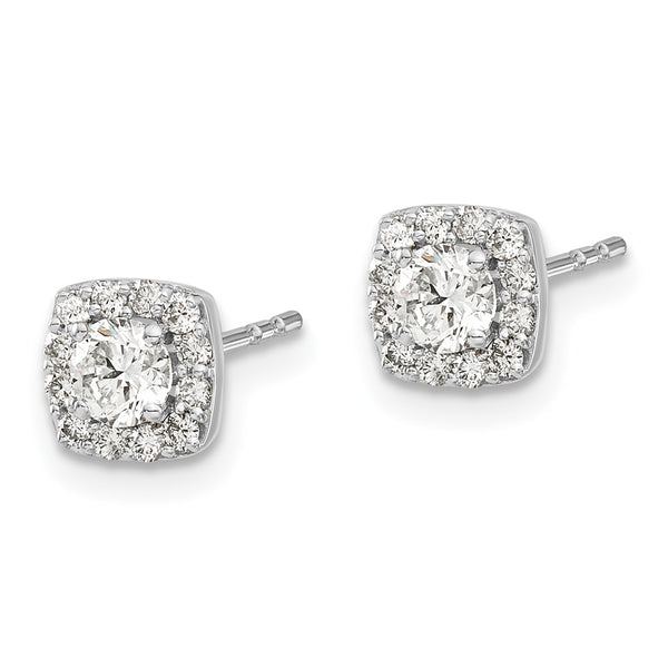 Exclusive 14K White Gold Diamond Cluster Square Earrings - Stylish & Affordable