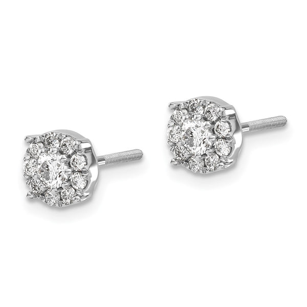 High-Quality 14K White Gold Diamond Cluster Earrings | Stylish & Affordable