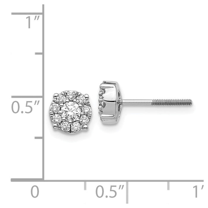 High-Quality 14K White Gold Diamond Cluster Earrings | Stylish & Affordable-4