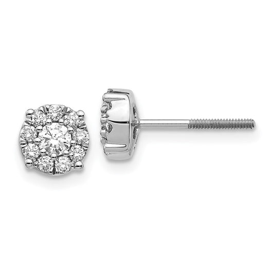 High-Quality 14K White Gold Diamond Cluster Earrings | Stylish & Affordable